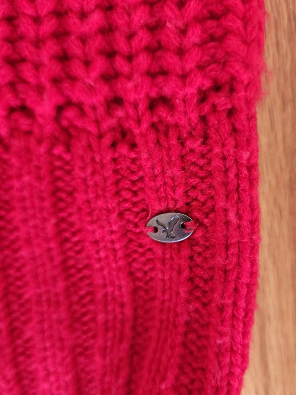 American Eagle Vintage Red Chunky Knit Jegging Sweater - Sz L - Picture 3 of 7